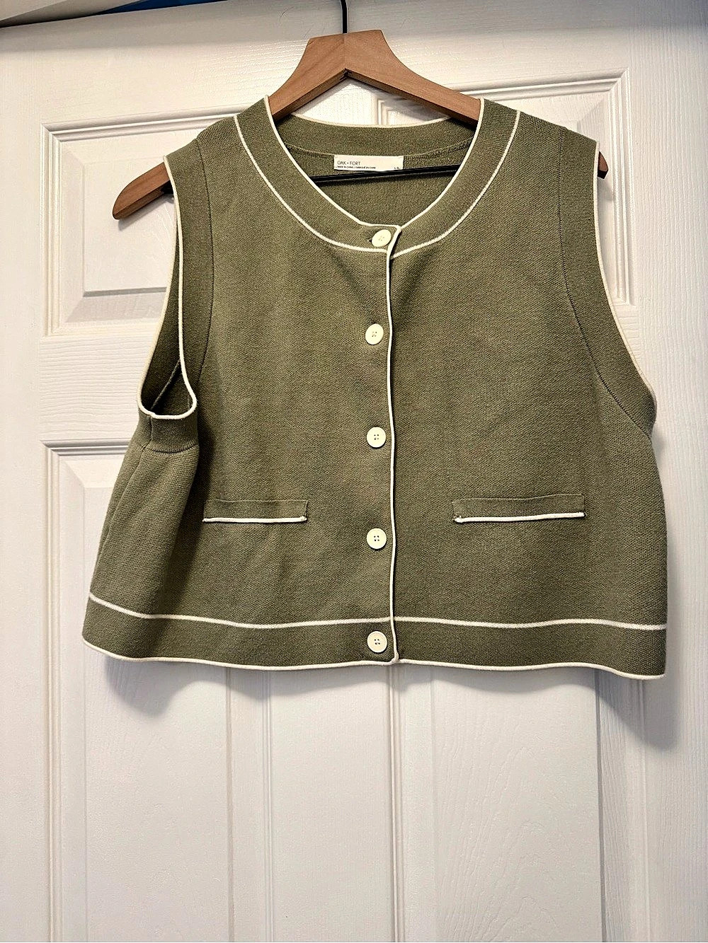 Oak + Fort Button Up Sweater Vest